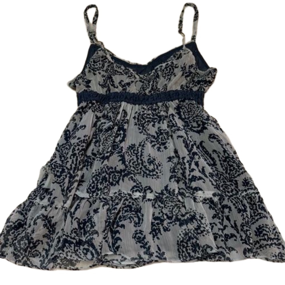 Abercrombie and Fitch Blue Navy and White Floral Camisole Top Size M Lined NEW - Picture 13 of 16